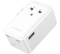 UPXNBOR Adaptador de Viaje Universal 2026 Ultra Plano, 1 USB-A + 2 USB-C, Adaptador Compacto para EE. UU./UK/Japón/Tailandia/Australia