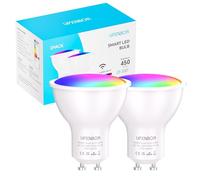 UPXNBOR Bombilla inteligente GU10, 4,5 W, WiFi, bombilla LED RGBWW, regulable con 16 millones de colores, 450 lm, accesorio inteligente para el hogar Alexa, compatible con Alexa y Google Assistant