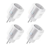 UPXNBOR Enchufe Inteligente, Enchufe WiFi con Medición de Consumo,Pack de 4 | 16A Smart Plug Compatible con Alexa y Google Home, Temporizador y Acceso Remoto, No Requiere Hub, Solo WiFi 2,4 GHz