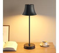 UPXNBOR Lámpara De Mesa LED Sin Cable, Lámpara De Mesa Recargable, Para Interior Y Exterior, Luz Cálida Regulable En 3 Niveles, Impermeable IP54, Carcasa Metálica Curva, Negro