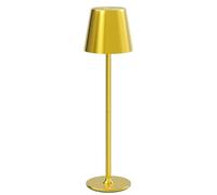 UPXNBOR Lámpara de Mesita de Noche LED, Luz Decorativa para Habitación y Escritorio, Recargable por USB, Brillo Regulable en 3 Niveles, Carcasa Metálica Completa, Doble Batería, Dorado