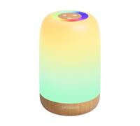 UPXNBOR Luz de Noche LED Táctil Regulable con 256 Colores RGB y 4 Modos, Lámpara de Mesa Inalámbrica con Temporizador y Gancho, Recargable por USB, Diseño de Madera, Luz Portátil para Dormitorio