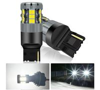UPXSXT 2Pcs 7440 LED Bombilla de luz de marcha atrás Blanco, 7440A 7441 7440NA WY21W T20 CANBUS Bombilla de recambio para luz antiniebla trasera 300% Super Brillante Ámbar 30-SMD 25W 4000LM