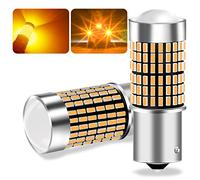 UPXSXT 2Pcs lampara led py21w ámbar sin hiper flast, 1156 bombilla led canbus py21w bau15s 12-24V 23W 144SMD Luminosidad máxima impermeable Bombilla del intermitente