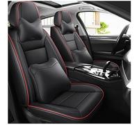 UQABS Fundas de Asiento de Coche Cuero universales para BMW X1 E84 2010 2011 2012 2013 2014 2015，Compatible con airbag Lateral-Línea roja Negra