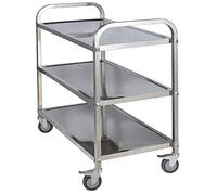 UQACHG Carrito,Carrito,Carritos Multicapa para el Hogar,Carrito para Hotel Almacén 3 Capas Tubo Cuadrado Más Grueso con Polea Multifunción Fácil de Mover, 3 Tamaños,Plata,85X45X