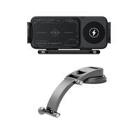 UQAHGRCHR 15W Cargador Inalámbrico Soporte Tteléfono Coche para Opel Frontera 2024-2025, Doble Bobinas Automática Sujeción Cargador Inalámbrico, Carga Rápida,Black-Waterfall Suction Cup