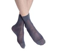 Uqezagpa 1 par de calcetines transparentes de seda para hombre, de nailon, para vestir, uso diario, informales, trabajo, negocios, transparentes, tobilleras, cómodas, transpirables, gris, Talla única