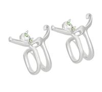 Uqezagpa 1 par de pendientes de orejas de gato de ojos verdes, joyería de moda, cómodos, antideslizantes, accesorios de aleación, 5.85x3.9in, Metal, berilo