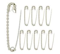 Uqezagpa 10 broches decorativos para ropa, accesorios elegantes con incrustaciones de diamantes de imitación, clip sofisticado para faldas y, Length 5.5cm, Diamante de imitación, Berilo