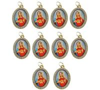Uqezagpa 10 colgantes de metal con forma ovalada de religión para collares, llaveros y joyas, 3.6x2.5cm, aleación