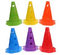 Uqezagpa 12/18 piezas de cubo de entrenamiento de fútbol, marcador de entrenamiento de fútbol, cono de obstáculo, cubo de letrero de fútbol para deportes al aire libre, equipo de baloncesto, cono de