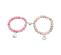 Uqezagpa 2 pulseras magnéticas para padres, relación, distancia, pulsera de cuentas de corazón a juego para sol y papá, 7.5cm, Piedra, berilo