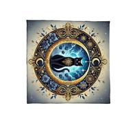 Uqezagpa 3 tarjetas de tarot con gatos y flores, tapiz de santuario de adivinación, cubierta de mesa de astrología, decoración de pared, gatos negros, tarots, mantel espiritual