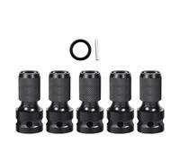 Uqezagpa 5 adaptadores cuadrados de 1/2 pulgada a hexagonal de 1/4 para llaves de trinquete de impacto, liberación rápida, compatible con alimentación