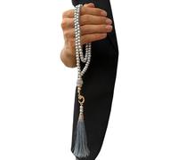 Uqezagpa 99 cuentas musulmanas Tasbih oración perlas artificiales de cristal, perfectas para uso diario de dhikr y ceremonias religiosas, uso de oración Tasbih
