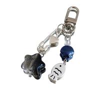 Uqezagpa Abalorio de teléfono con diseño de estrellas de mar y concha de pez para mujeres que aman la marina, 8cm, Materiales mixtos