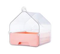 Uqezagpa Accesorio de jaula de baño para pájaros, espaciosa, caja transparente para loros, cacatúas, conures y cuáqueros