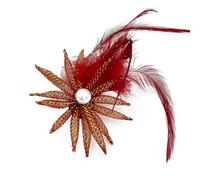 Uqezagpa Accesorio de pelo con plumas de flores con velo de malla, adorno ligero de poliéster para mujeres y niñas, accesorios de fiesta de boda, tocado con plumas para eventos