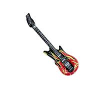 Uqezagpa Accesorios extra grandes para guitarra de aire con patrón de llama dinámica, banda de rock, juego de simulación y decoraciones de fiesta temática vintage, guitarra inflable para karaoke