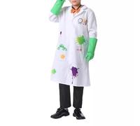 Uqezagpa Accesorios para disfraz de científico loco, disfraz de científico loco de regreso al futuro, bata de laboratorio, gafas, corbata, Halloween, cosplay, disfraces de Halloween