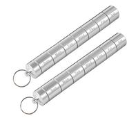 Uqezagpa Accesorios para llavero, 2 piezas portátiles para estuche, semanal, impermeable, para caja de soporte, 7 compartimentos, organizador diario de aluminio