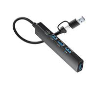 Uqezagpa Adaptador de 5 puertos USB para 5 en 1 / Dongle 3 x USB 2.0 + 1 USB 3.0 + 1 tipo para portátiles, teclados de viaje