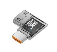 Uqezagpa Adaptador de 90 grados 8K60Hz 4K120Hz Acoplador en ángulo recto para proyector de PC, carcasa ABS, 8 estilos HDTV hembra a macho