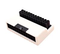 Uqezagpa Adaptador de corriente de 24 pines hembra a macho de 24 pines, cambiador en ángulo de 90 grados para placa base, placa base, escritorio, suministro de PC, gestión de cables