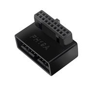 Uqezagpa Adaptador de extensión USB 3.0 de 20 pines en ángulo recto para placa base de escritorio con ángulo de 90 grados, USB 3.0 de 19 pines