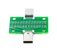 Uqezagpa Adaptador de placa de prueba USB tipo C 3.1 de dos lados, conectores de 2 x 13 pines a 2.54 mm para prototipos y depuración de dispositivos, adaptador de prueba para proyectos electrónicos