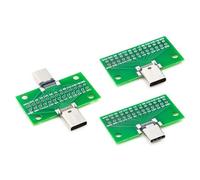 Uqezagpa Adaptador de placa de prueba USB tipo C 3.1 de dos lados, conectores de 2 x 13 pines a 2.54 mm para prototipos y depuración de dispositivos, adaptador de prueba para proyectos electrónicos