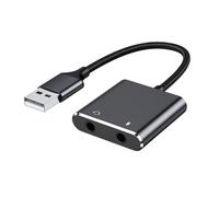Uqezagpa Adaptador de sonido USB para PC y portátil, adaptador de micrófonos USB a 3,5 mm para auriculares