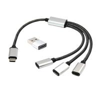 Uqezagpa Adaptador divisor USB C macho a 2/3 USB C hembra, cable de extensión para carga y datos