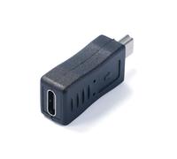 Uqezagpa Adaptador portátil tipo C a USB de 5 pines para cámara digital, reproductor de MP3, sincronización de datos, conectores pequeños USB C a adaptador