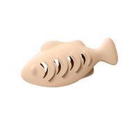 Uqezagpa Alimentador interactivo de rompecabezas para mascotas, juguete con forma de pez, con fugas de alimentos, estimulación cognitiva, dispositivo de actividad, dispensador de golosinas