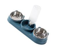 Uqezagpa Alimentadores automáticos para mascotas, plato de comida inclinado elevado con dispensador de agua para perros y gatos, alimentación diaria, doble tazón, alimentador de agua para mascotas
