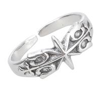 Uqezagpa Anillos de hexagrama chapados en plata que simbolizan misterio y poder, accesorio único de joyería con personalidad