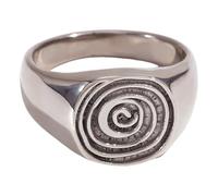 Uqezagpa Anillos distintivos con huellas dactilares, anillos de acero inoxidable con textura para regalos y especiales, 5.46x3.9in, Acero inoxidable
