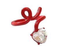Uqezagpa Anillos simples ajustables con apertura de corazón, textura de aleación, adecuados para un aspecto a juego, One Size, como se describe, como se describe