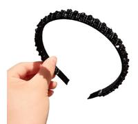 Uqezagpa Aro de pelo con cuentas de cristal brillante para mujer, diadema brillante, antideslizante, para bailes de graduación y uso diario