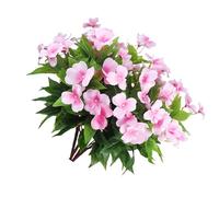 Uqezagpa Arreglos florales artificiales de Impatiens que no destiñen para lugares interiores, fiestas y espacios aptos para mascotas, arreglos florales