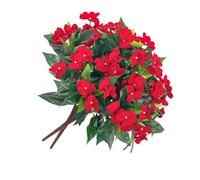 Uqezagpa Arreglos florales artificiales de Impatiens que no destiñen para lugares interiores, fiestas y espacios aptos para mascotas, arreglos florales