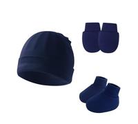 Uqezagpa Baby First Comfort - Juego de gorro para recién nacidos con guantes y calzado para recién nacidos, cómodo de llevar para uso en interiores y exteriores, gorras, guantes y botines para recién