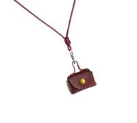 Uqezagpa Bolsa de cuero de moda para collar para protección de auriculares y moneda, perfecta para actividades al aire libre, uso diario, collar con soporte para auriculares, One Size, como se