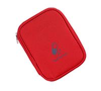 Uqezagpa Bolsa de primeros auxilios de viaje, bolsa vacía de almacenamiento de medicamentos vacía con múltiples compartimentos, pequeñas bolsas de primeros auxilios con cremallera, Red, Mass Beauty