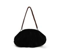 Uqezagpa Bolsa ligera y suave de piel sintética con volantes para las axilas para mayor comodidad, uso prolongado, perfecta para viajeros, uso diario, bolsa de noche, Black