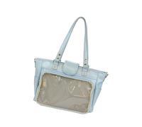 Uqezagpa Bolsa lisa de gran capacidad para conciertos escolares, trabajo, con cinturones modificables y dulce plan nervioso, estafa divertida, Blue