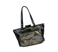 Uqezagpa Bolsa lisa de gran capacidad para conciertos escolares, trabajo, con cinturones modificables y dulce plan nervioso, estafa divertida, Black