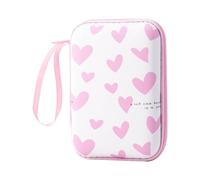 Uqezagpa Bolsa organizadora con patrón de dibujos animados brillantes con compartimentos de rejilla, cremalleras suaves, portátil para oficina, viajes, organizadores de viaje, Versión Love, Talla